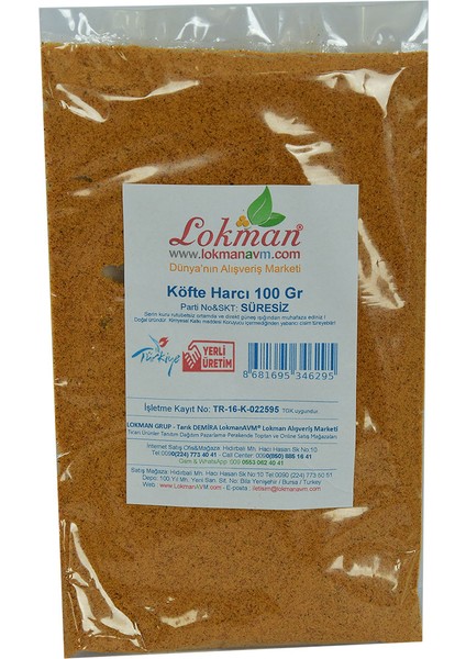 Köfte Harcı Baharat Karışımı 100 gr Paket