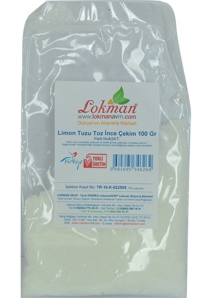 Limon Tuzu Toz Ince Çekim 100 gr Paket indirimleri