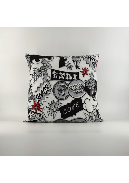 Bomb Baskılı Kırlent Kılıfı