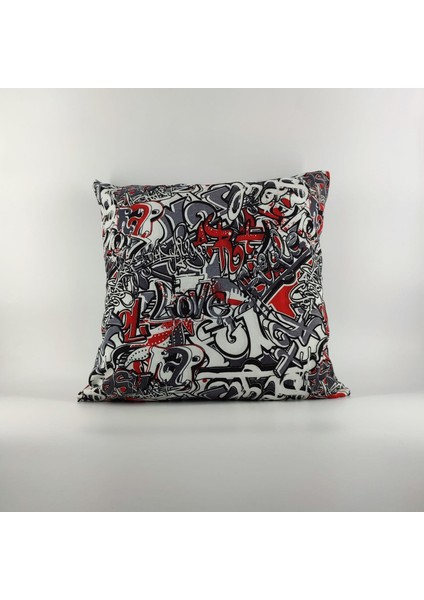 Grafiti Baskılı Kırlent Kılıfı