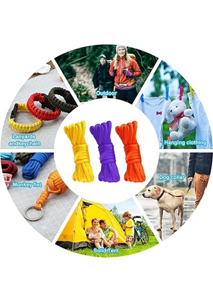 Wıllbond 28 Renkler 10 Feet Paracord Kordon 550 Işlevli Paracord Halatlar Paracord Bilezik Halat Yapımı
