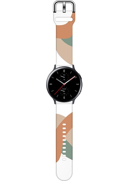 Huawei Gt 3 46MM Desenli Silikon Kordon 22 mm Uyumlu (Taba-Kahve)