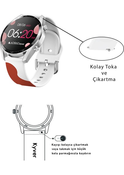 Huawei Gt 3 46MM Desenli Silikon Kordon 22 mm Uyumlu (Taba-Kahve)