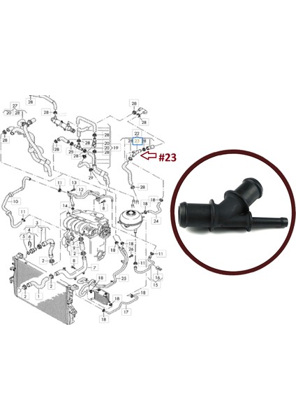 BHC654 Vw Audi Seat Skoda Için Radyatör Su Hortum Bağlantı Flanşı 1J0121087D