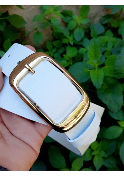 Kadın Gold Tokalı Beyaz Kemer K1004X fiyatları