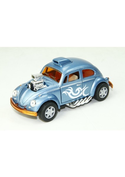 Die-Cast Çek Bırak Arabalar Volkswagen Beetle Racer Mavi