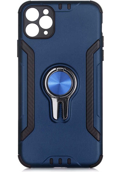 Apple iPhone 11 Pro Kılıf Darbe Emici Yüzüklü Standlı Koko Kapak Lacivert