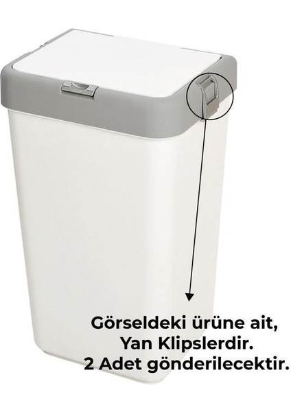 Motek Çamaşır Sepeti Yedek Parça Seti 40LT 80LT Tümüne Uyumlu 2Ad Buton+2Ad Yan Klips