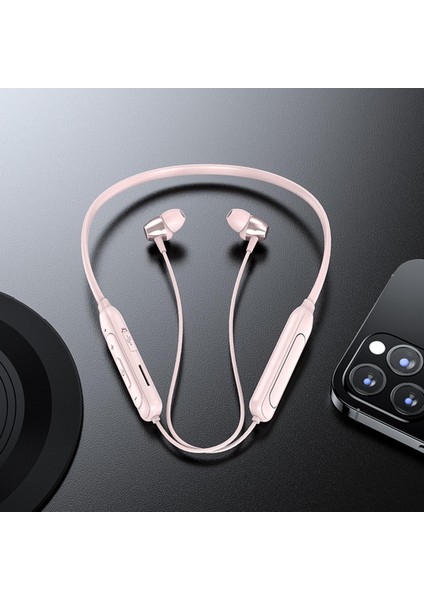 Spor Kulaklık Kablosuz / Mic Ile Bluetooth Desteği Tf Kart Earbuds Pembe (Yurt Dışından)