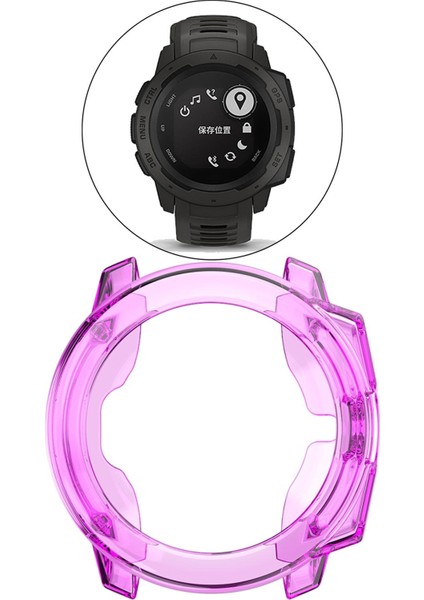 Darbeye Dayanıklı Tpu Koruyucu Kılıf Tam Ekran Garmin Instinct Akıllı Izle Mor (Yurt Dışından)