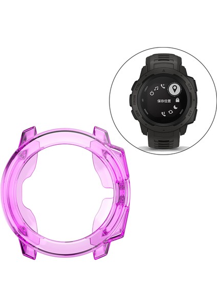 Darbeye Dayanıklı Tpu Koruyucu Kılıf Tam Ekran Garmin Instinct Akıllı Izle Mor (Yurt Dışından)