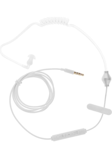Stereo 3.5mm Hava Tüpü Anti-Radyasyon Kulaklık Kulak Mono Kulaklık Kulaklık -, 120 cm Beyaz (Yurt Dışından)
