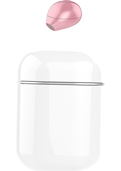 Mini Kablosuz Kulaklık Kulaklık Gizli Bluetooth Kulaklık Düğme Kontrol Pembe (Yurt Dışından)