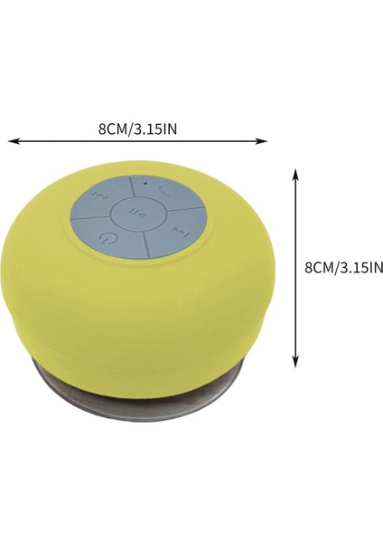Bluetooth Hoparlör Su Geçirmez Dahili Mic Kablosuz Duş Hoparlörler Banyo Araba Yüzme Havuzu Açık, Vantuz ile - Sarı (Yurt Dışından)