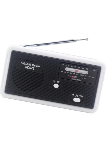 Am / Fm / Siren Radyolar Güneş El Krank Powered & LED Işık Telefon Şarj Siyah (Yurt Dışından)