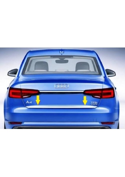 Audi A4 Krom Bagaj Alt Çıtası 2015 Üzeri Paslanmaz Çelik