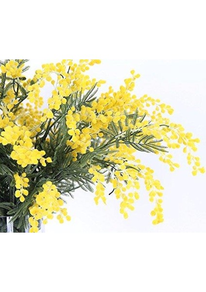 Yapay Çiçek Sarı Mimoza Uzun Dal 75CM 3dallı Minosa Yapay Bitki