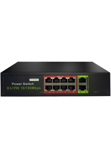 Uranıum POE-8002-96W 8 Port 10/100 + 2 Port 10/100 RJ45 Uplink 96W Poe Switch