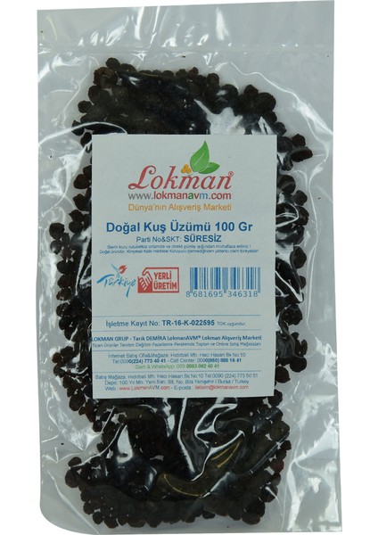 Kuş Üzümü Doğal 100 gr Paket