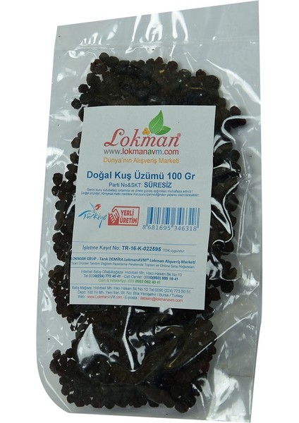 Kuş Üzümü Doğal 100 gr Paket