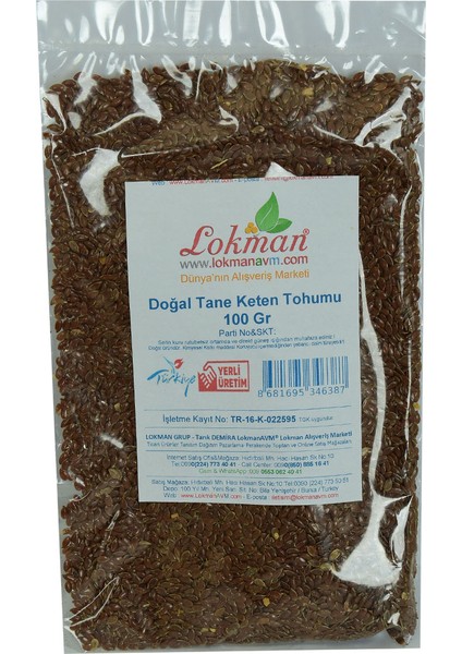 Keten Tohumu Doğal Tane 100 gr Paket fiyatları