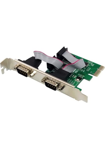 2 Port Seri Bağlanti Pci Express x1 Kart Pci Express RS232 2 Port Pci-E Seri Com Db9 Seri Port