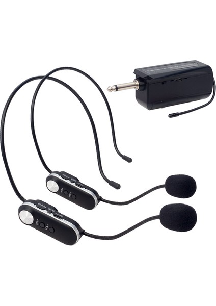 Magıcvoıce MV-1307HH Uhf 2 Headset Şarjlı Volüm Kontrollü Kablosuz Telsiz Mikrofon