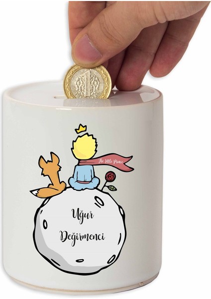 Isme Özel Seramik Kumbara - The Little Prince