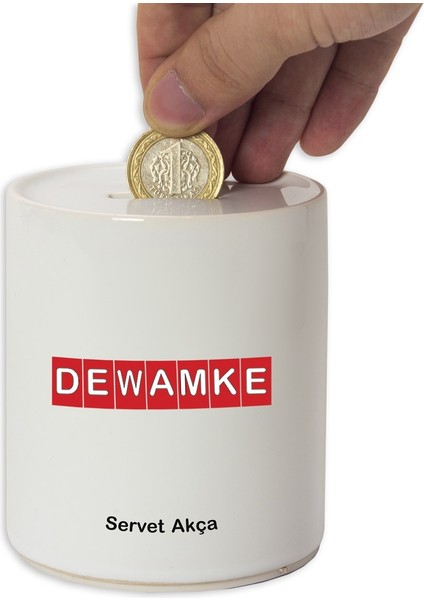 Isme Özel Dewamke Temalı Seramik Kumbara