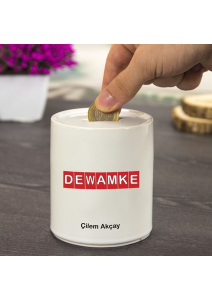 Isme Özel Dewamke Temalı Seramik Kumbara