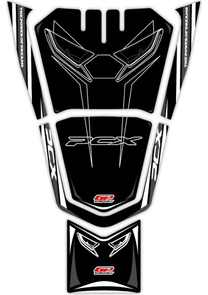 Honda PCX 125 2021-2022 Uyumlu Tank Pad Siyah