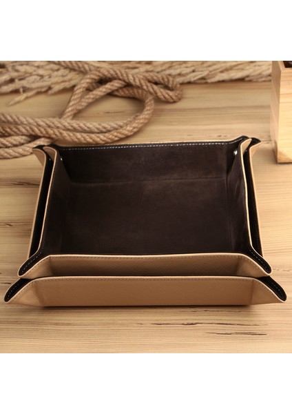 Gerçek Deri Vale Tepsi Set Valet Tray Saat Saklama Kutusu Çoklu Rolex Kutusu Ofis Düzenleyici Ofis Organizer Watch Box Yatakbaşı Tepsisi