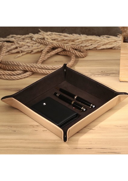 Gerçek Deri Vale Tepsi Set Valet Tray Saat Saklama Kutusu Çoklu Rolex Kutusu Ofis Düzenleyici Ofis Organizer Watch Box Yatakbaşı Tepsisi modelleri