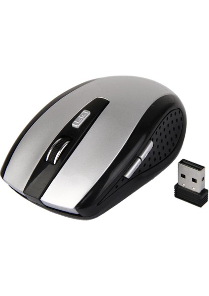 Dizüstü Pc 2.4 Ghz 1600 Dpı Kablosuz Optik Mouse Fare USB Alıcı Gümüş