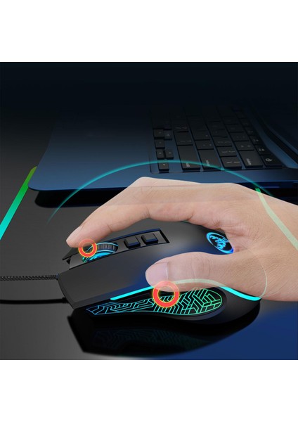 Bilgisayar Kablolu USB Mouse Oyun Mouse Light Up Rgb Optik Masaüstü Pc Pembe Için(Yurt Dışından)