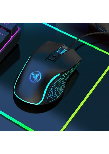 Bilgisayar Kablolu USB Mouse Oyun Mouse Light Up Rgb Optik Masaüstü Pc Pembe Için(Yurt Dışından)