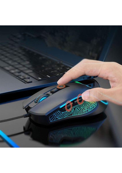 Bilgisayar Kablolu USB Mouse Oyun Mouse Light Up Rgb Optik Masaüstü Pc Pembe Için(Yurt Dışından)