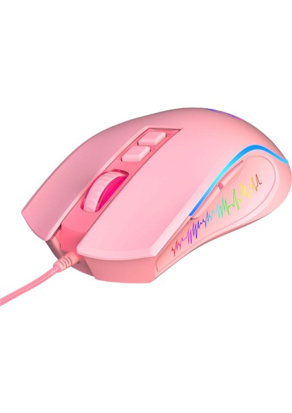 Bilgisayar Kablolu USB Mouse Oyun Mouse Light Up Rgb Optik Masaüstü Pc Pembe Için