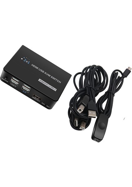 2 Pc Paylaşım Desteği Için HDMI Kvm Anahtarı Kutusu 4K @ 60Hz USB Switch Splitter (Yurt Dışından)