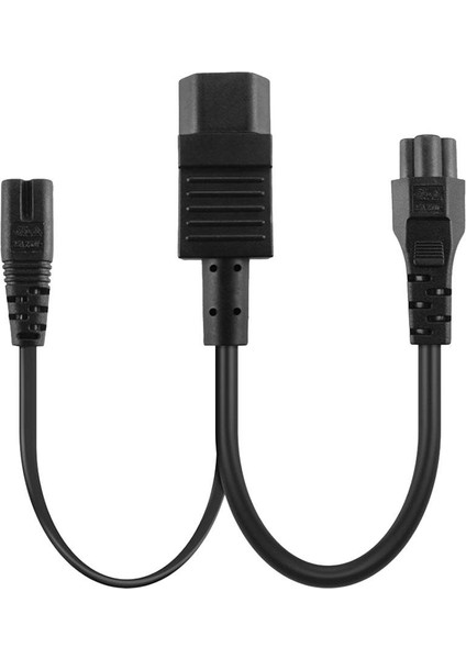 Yeni Siyah IEC320-C14 C7 + C5 Y-Şekilli Ac Güç Kablosu 1-2-2 Erkek Kadın (Yurt Dışından)