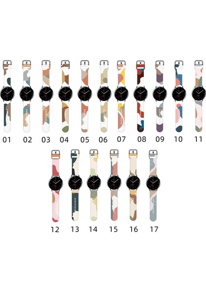Amazfit Gtr 2 47MM Desenli Silikon Kordon 22 mm Uyumlu (Kahve-Yeşil)
