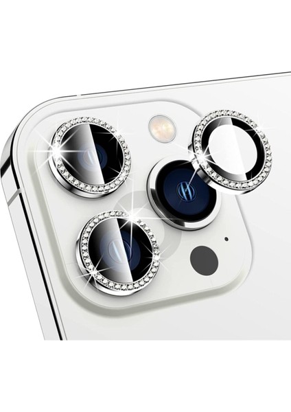 Apple iPhone 12 Pro Taşlı Kamera Lens Koruma Camı 3'lü