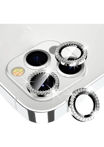 Apple iPhone 12 Pro Taşlı Kamera Lens Koruma Camı 3'lü