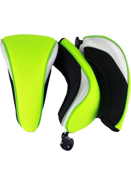 3 Adet Nefes Golf Kulübü Başkanı Kapakları 1 3 5 Headcovers Kollu Sayı Tags Yeşil modelleri