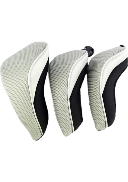 3 Adet Nefes Golf Kulübü Başkanı Kapakları 1 3 5 Headcovers Kollu Sayı Tags Gri Yeşil fırsatları