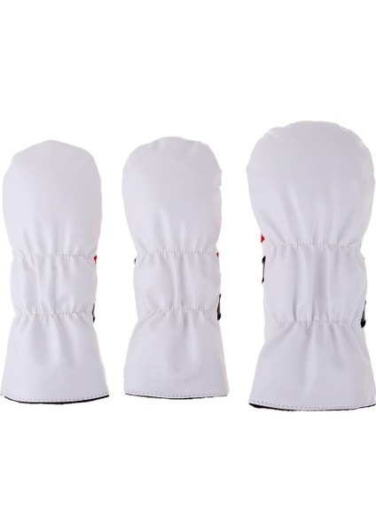 Dayanıklı Golf Sürücü Kafa Kapak Anti-Sıp No. 3 5 Fairway Woods Sürücü Headcovers 3 Adet Beyaz Set(Yurt Dışından) fırsatları
