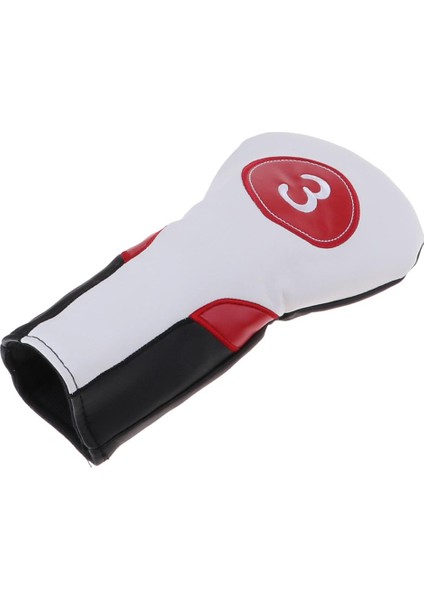 Premium Pu Spor Golf Ahşap Sürücü Kafası Kapak Headcover - Beyaz 3