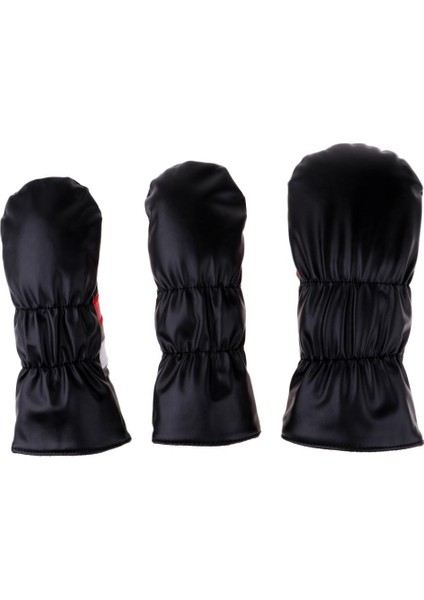 3x Golf Kulübü 1 Sürücü Kafası Kapakları 3 Veya 5 Fairway Woods Headcovers Koruma Siyah modelleri