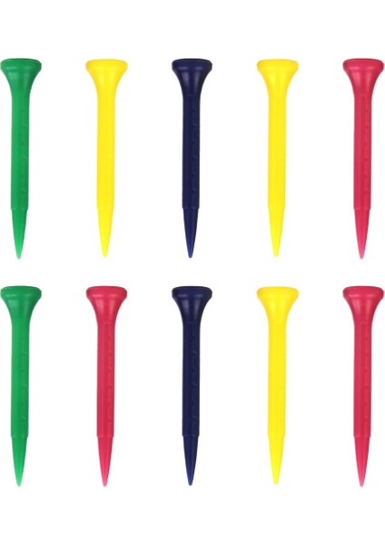 10 Paket Çeşitli Golf Tee Pin Şekli Plastik Golf Tee ile Üst Yastık 60MM