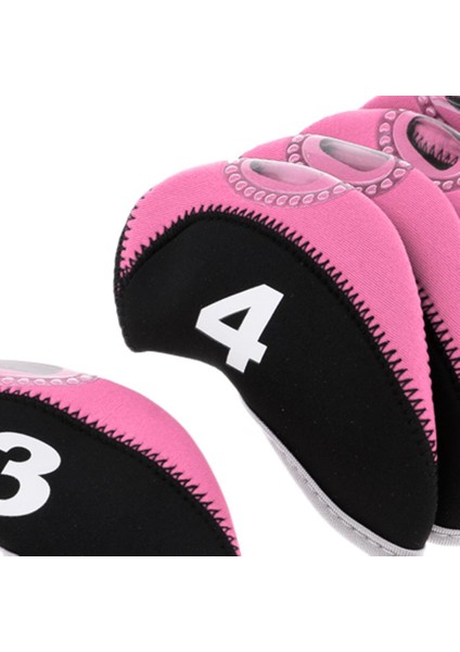 10 Adet Neopren Golf Kulübü Başkanı Kama Demir Koruyucu Siyah + Pembe Kapakları modelleri